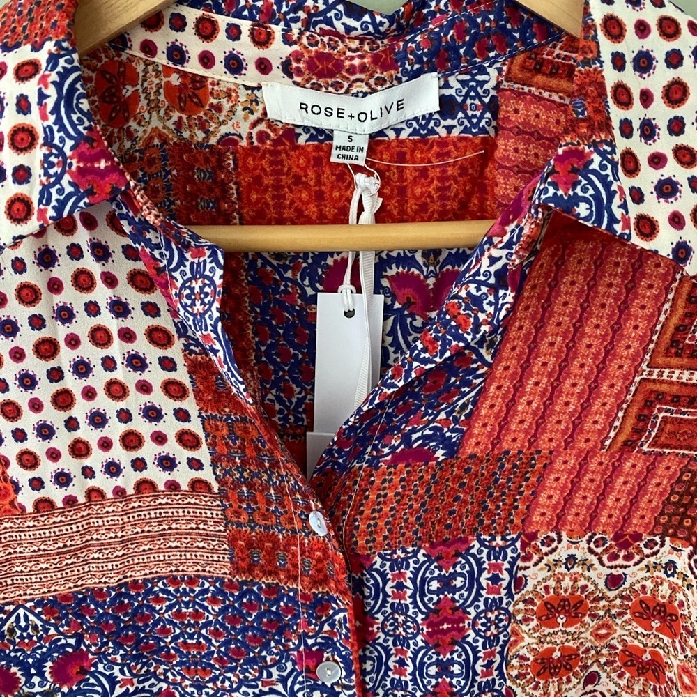 Rose & Olive Patchwork Boho Cottagecore Sleeveles… - image 3